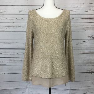 Apt. 9 Sequin Pullover Knit Top, Size L